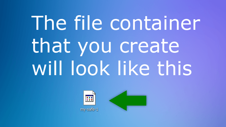 You just created the container file