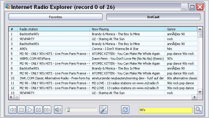 Easily play different categories and music genres with Internet Radio Explorer